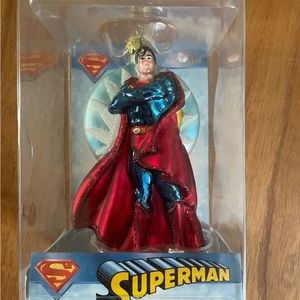 Superman hand crafted glass ornament